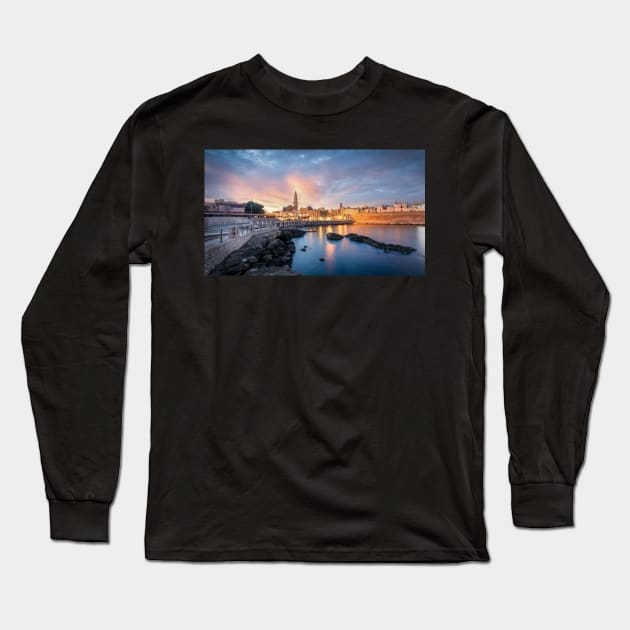 Monopoli, Italy at sunset Long Sleeve T-Shirt by mitzobs